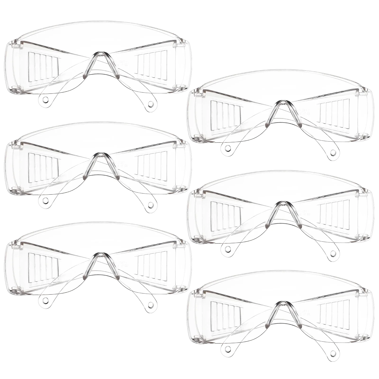 

6 Pairs Safety Glasses Clear Lab Protective Eyewear Lightweight Plastic Goggles for Women Men Adult Use in Laboratory Factory