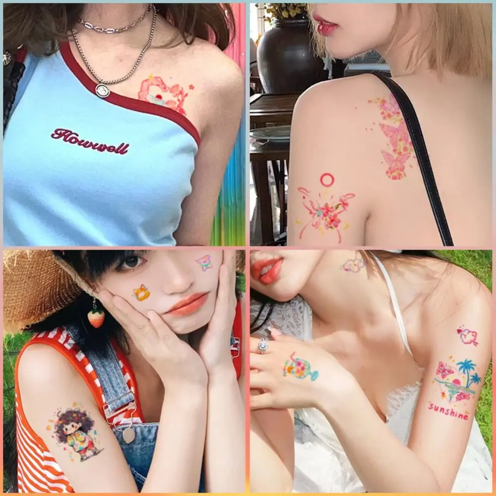 Butterfly Face Tattoo Sweet Face Decal Temporary Tattoos Makeup Face Stickers INS Style Long Lasting Tattoo Sticker Women