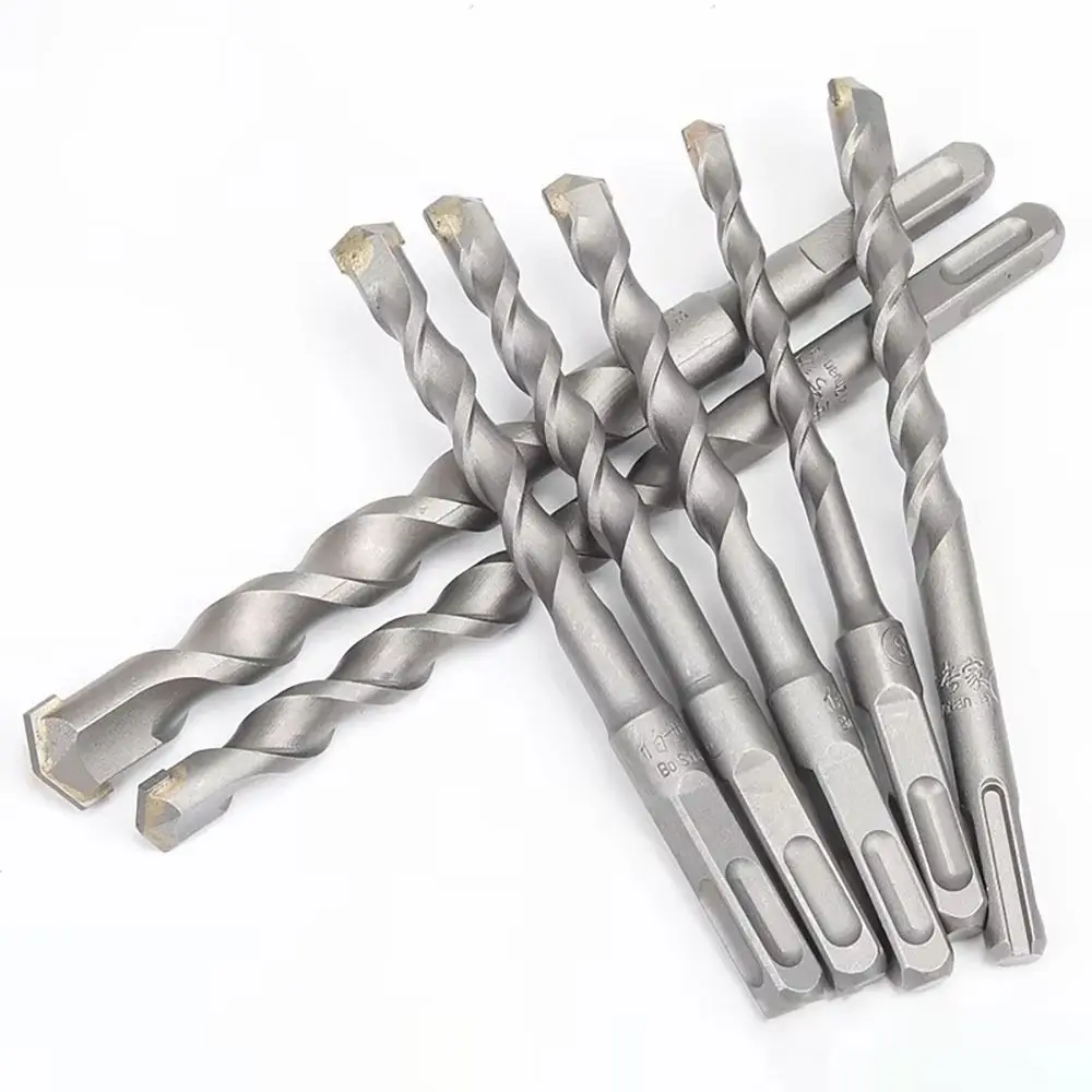 1Pcs Square Shank SDS Plus Masonry Drill Bit 110-500mm Carbide Tipped Carbide Concrete Drill Bit Twin Spiral 40Cr Steel Alloy