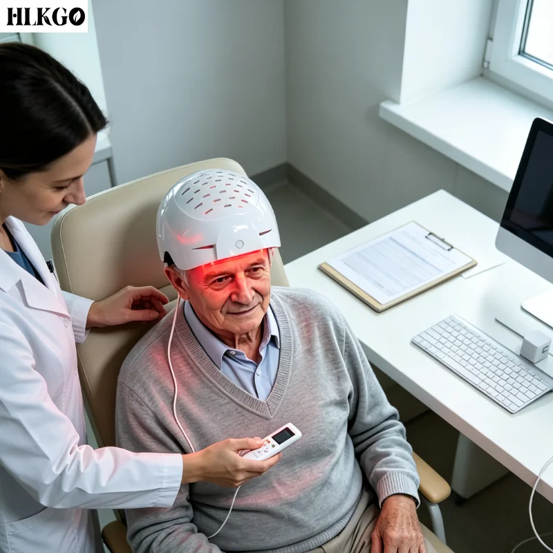 Advanced 810nm NIR Brain Helmet for Traumatic Brain Injury Stroke PTSD Alzheimer Parkinson Cognitive Rehabilitation Home