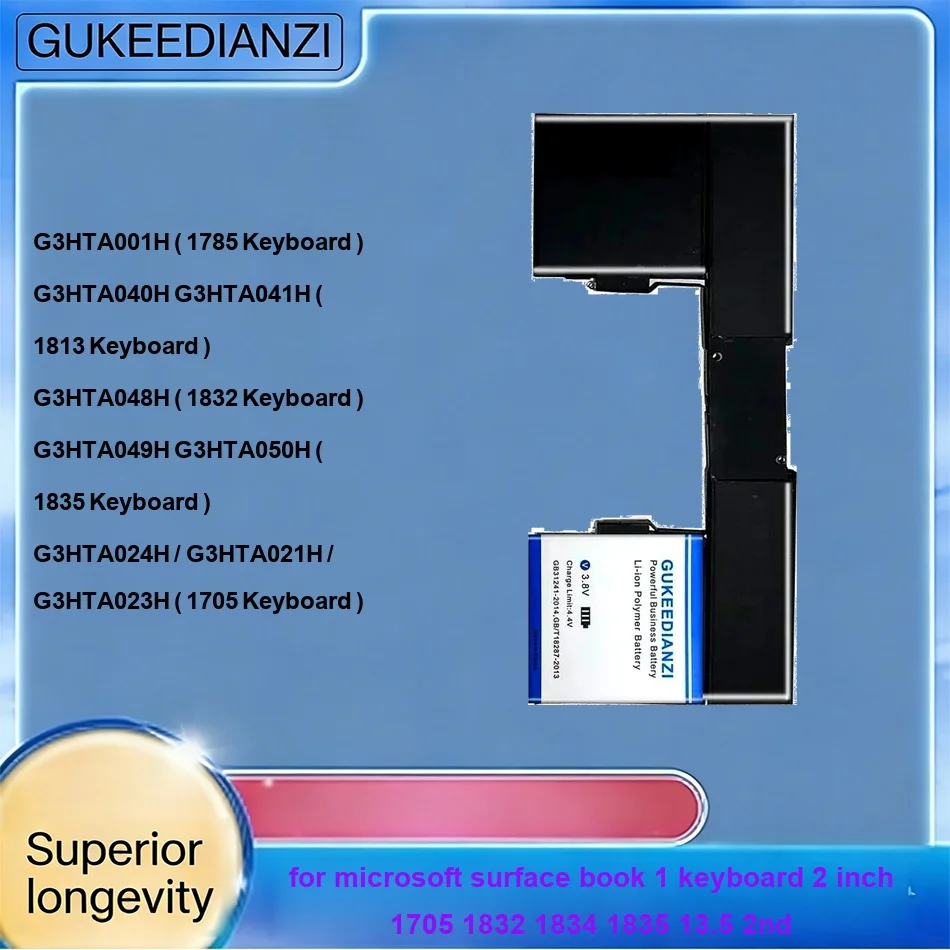 

Tablet Battery High-Capacity 3550-9550mAh For Microsoft Surface Book 1 Keyboard 2 Inch 1705 1832 1834 1835 13.5 2ND