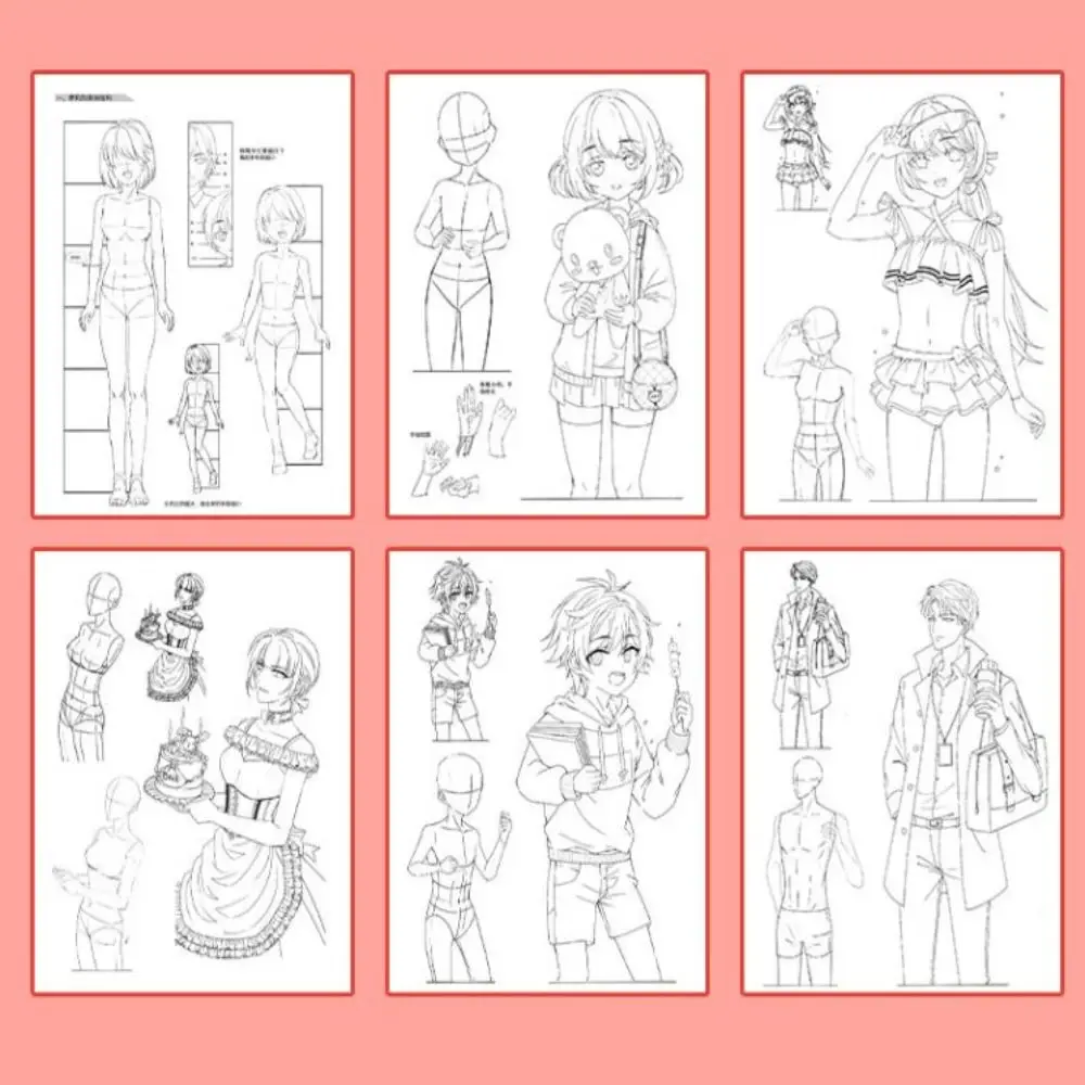 Comics Anime Sketch Tutorial Book Girl Boy Zero Basic Line Draft Tracing Book Practice Hand Drawing Comics Hand Drawn Book