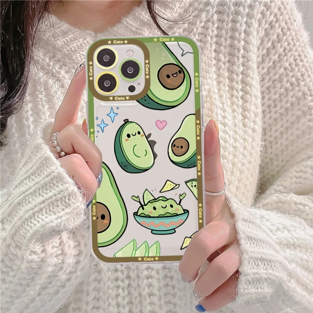 Cute Cartoon Fruit Avocado Phone Case For Redmi 7 8 9 A For Redmi Note 5 7 8 9 10 11 Pro Max 4G 5G Funfas