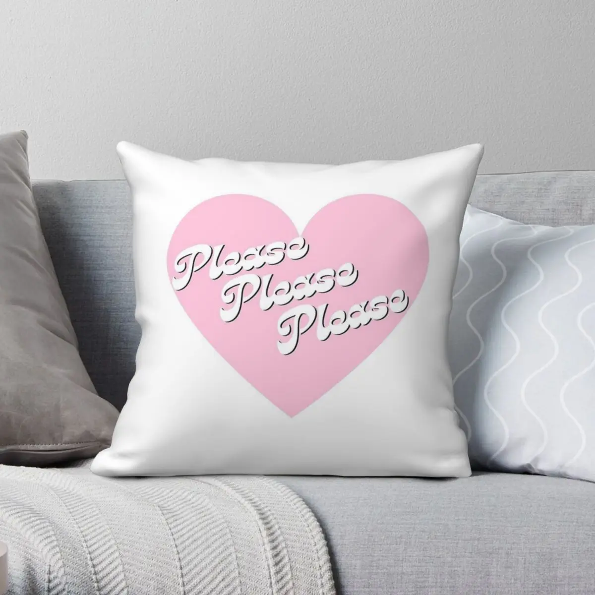 

Please Pink Heart Pillowcase Polyester Linen Velvet Creative Zip Decorative Throw Pillow Case Car Cushion Cover Wholesale 18"