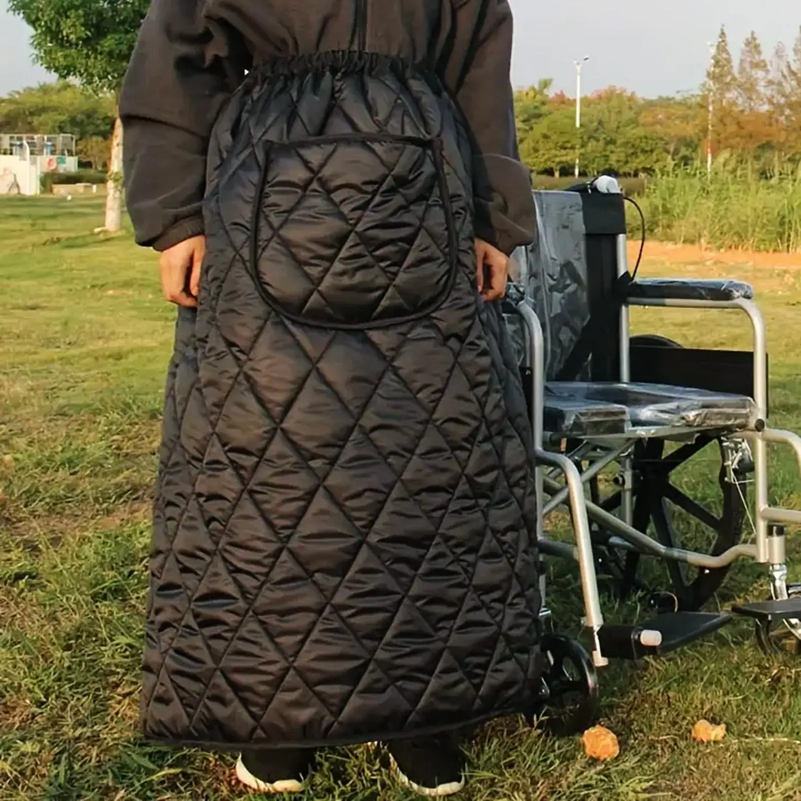 

Blanket Black Universal Fit Lightweight Coldproof Warm Cover for Protects Knee Leg against Cold Wind Lap recliner