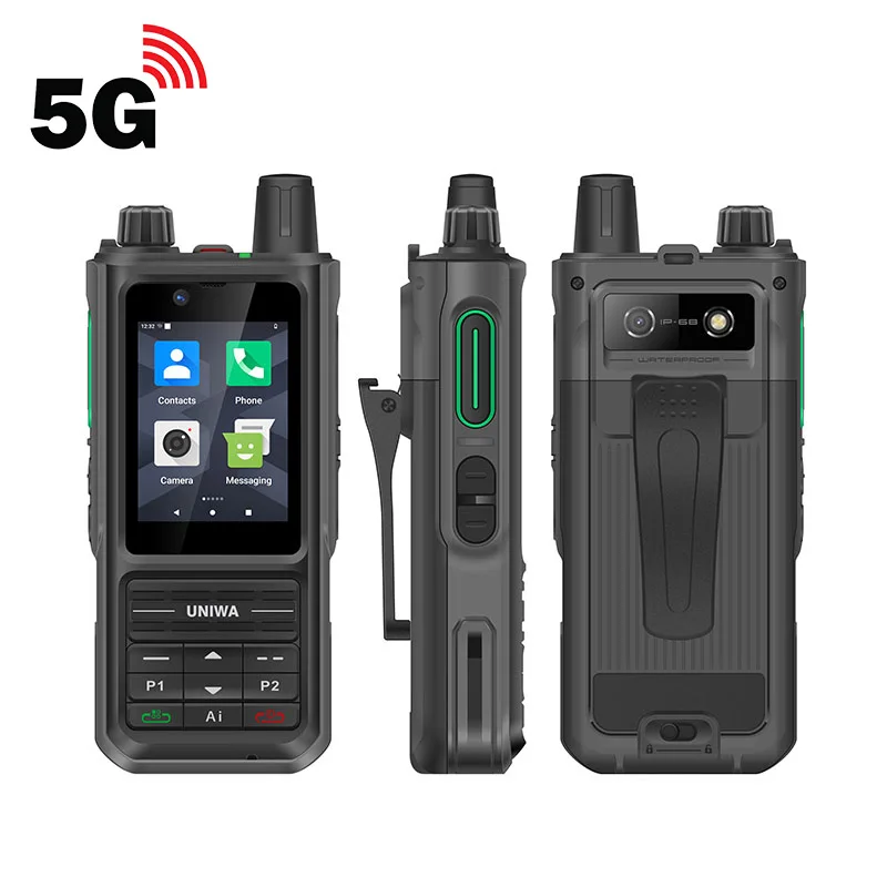 UNIWA NR120 5G PoC Radio Walkie Talkie Zello 2.4 Inch IPS Touch Screen 3GB 32GB IP68 Waterproof Android 13 5000mAh PTT SOS OTG