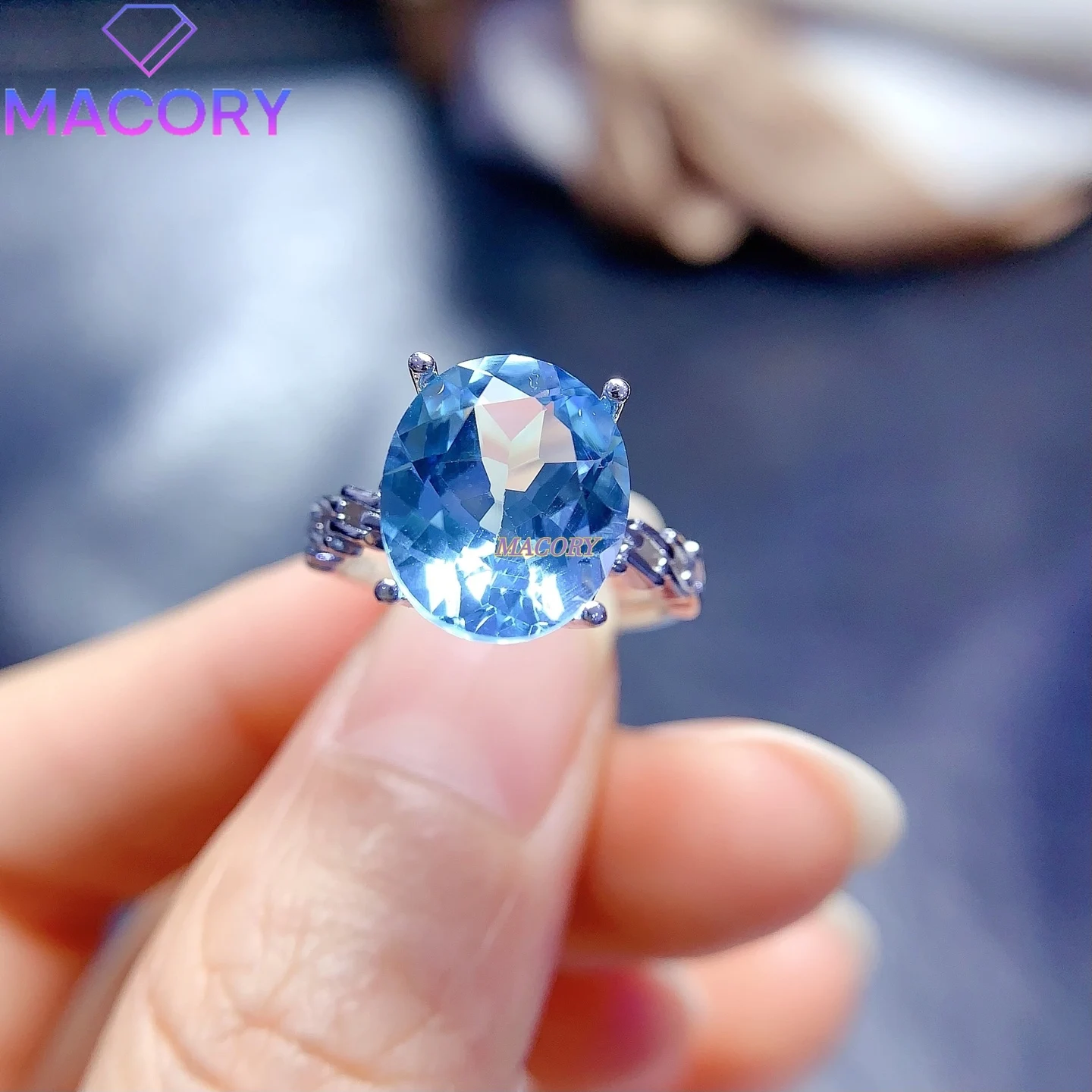 

Natural Topaz S925 Sterling Silver Women's Ring Boutique Fashion Jewelry New Holiday Gift High Quality