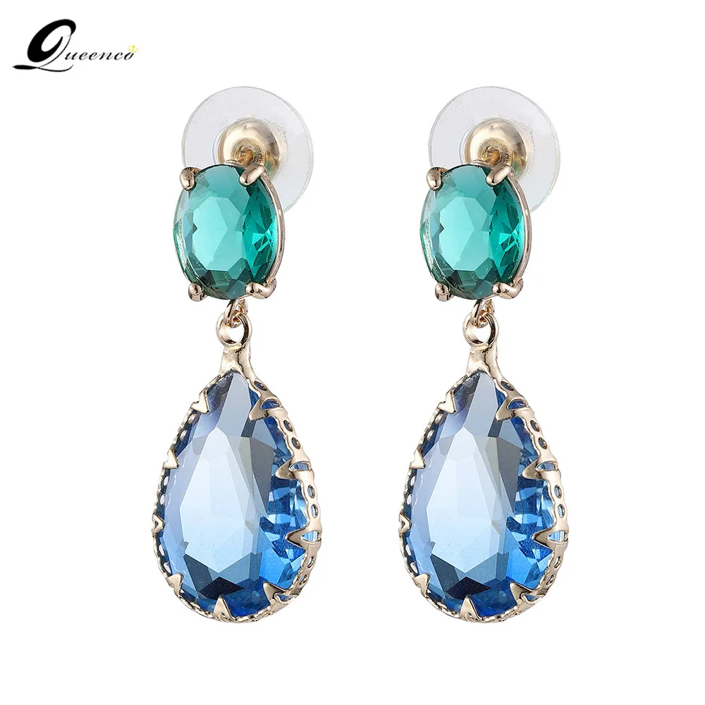 Vintage Pendientes Bohemia Waterdrop Earrings Green Blue Glass Earings Jewelry Boho Earring Accessories 2023 Trending For Women