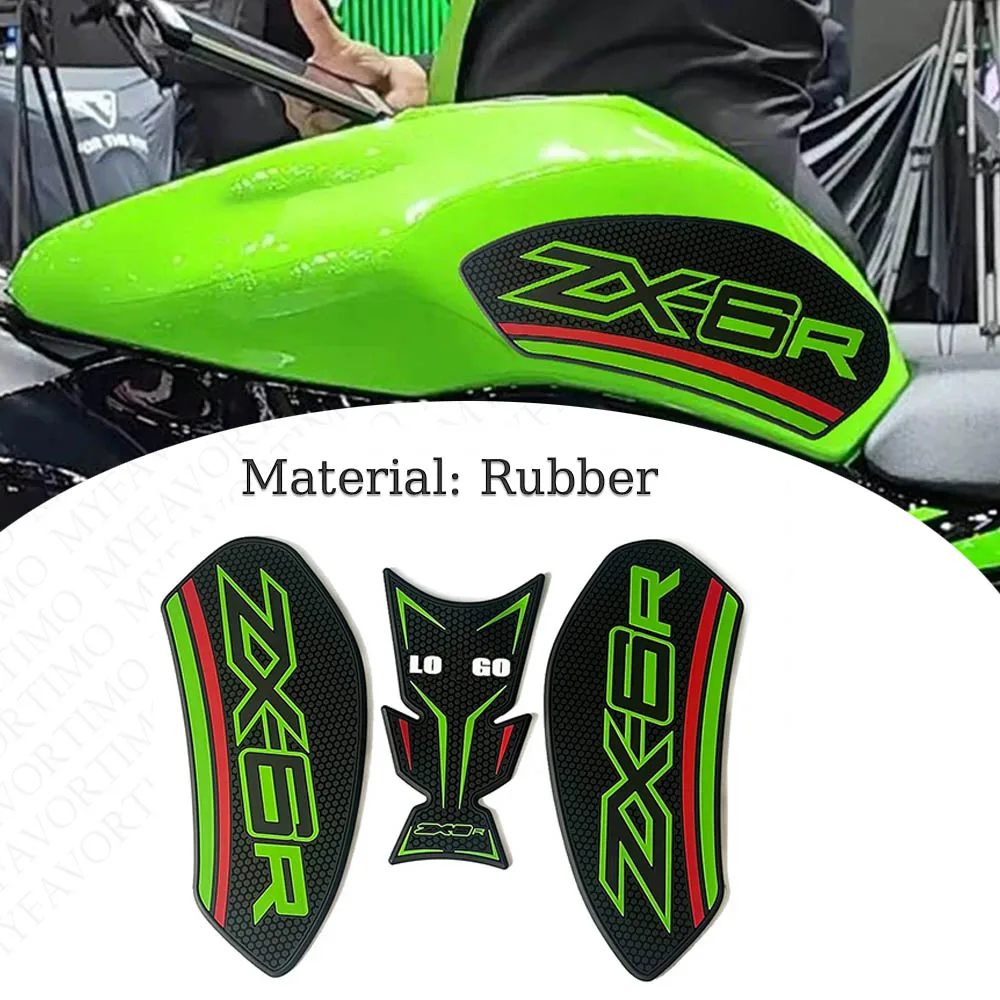 

Motorcycle Sticker Anti slip Fuel Tank Pad Rubber Side Gas Knee Grip Traction Pads For Kawasaki Ninja ZX6R ZX-6R 2024