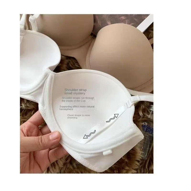 Womens 1/2 cup thickened steel ring sexy bra underwear European and American style push-up big breasts smooth seamless bra