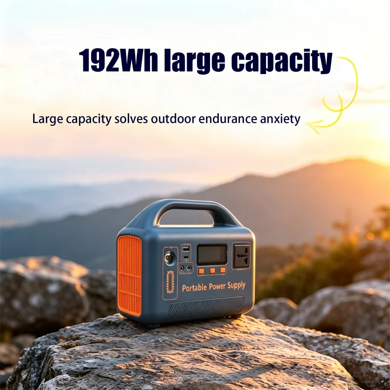 400W 220V Portable Solar Generator 192Wh – Emergency Outage Backup, Camping & Road, Solar/Wall/Car Charge