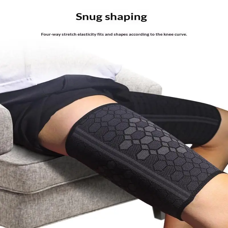 Hochelastischer Atmungsaktiver Gestrickter Nylon-Sportbeinschutz für Radfahren, Basketball, Fußball, Anti-Muskelzerrungs-Leggings – Detail 9