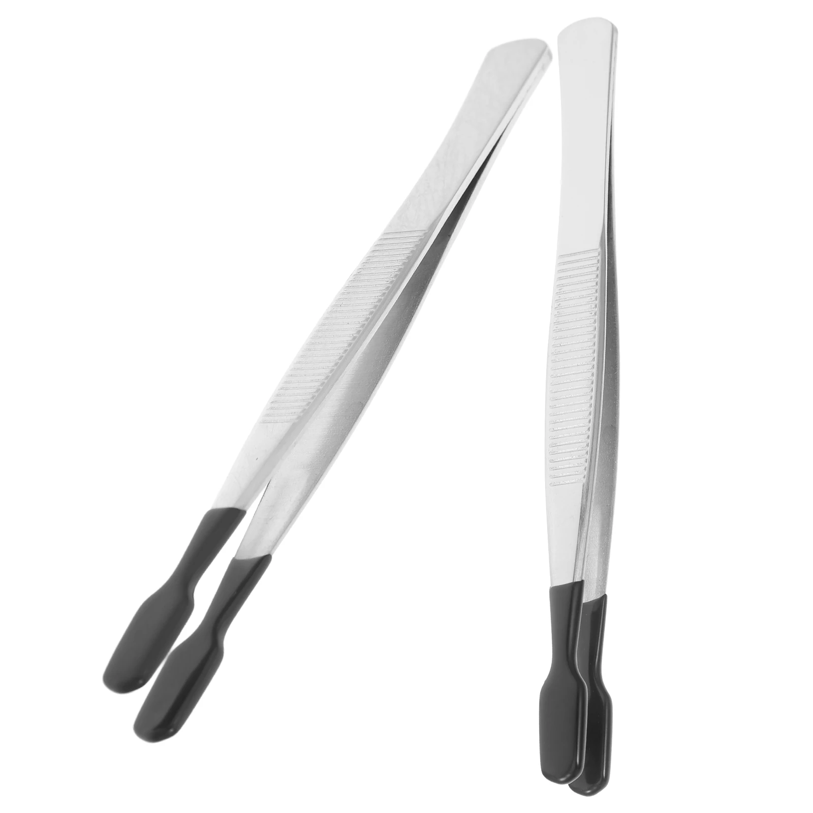 

2pcs Long Straight Fake Eyelash Tweezers Soft Tip Gem Stone Auxiliary Clip for Crafts Cosmetics Hobbies Industrial Use Silicone