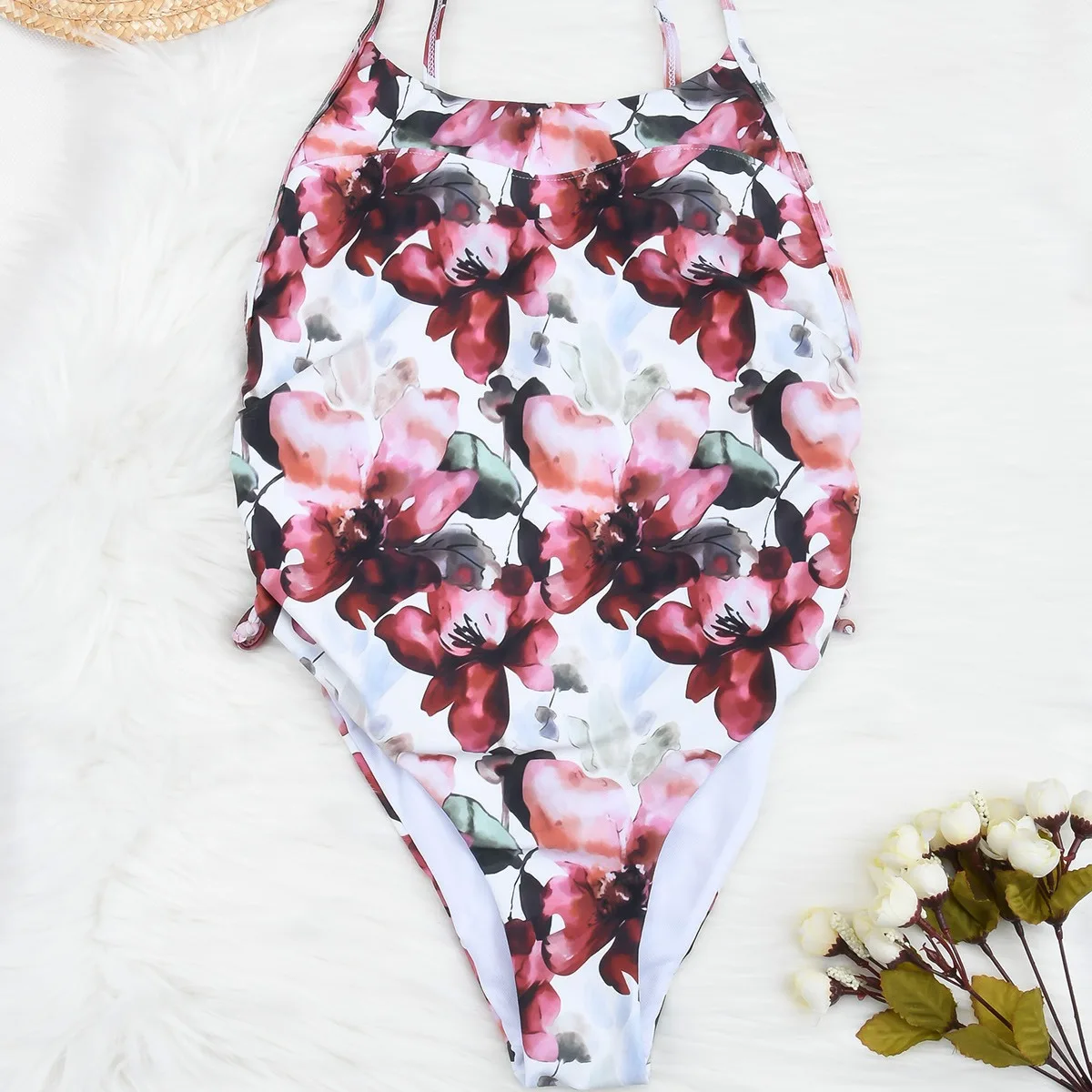 New Bandage One-piece Swimsuit Women's Sexy Bikini Print Swimwear Women