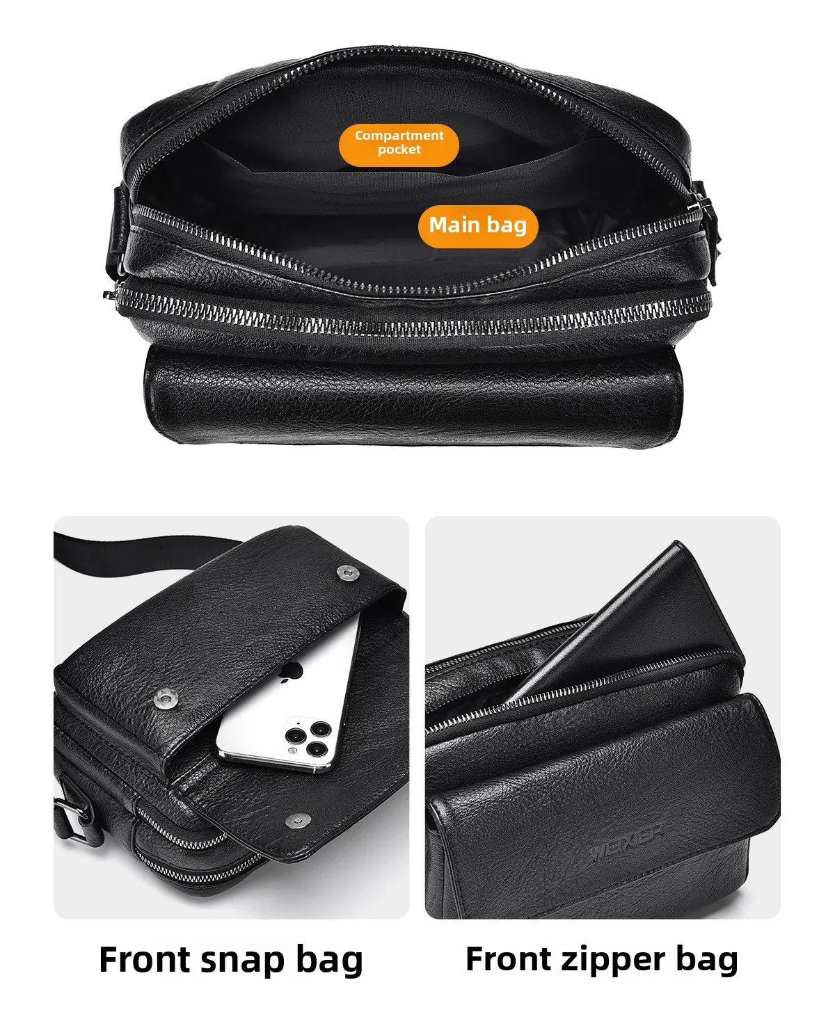 Casual Retro Men's Single-shoulder Bag, Large-capacity Portable Crossbody Bag, Water-resistant Functional Bag, Men's Style Bag