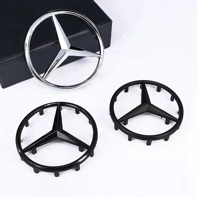 1pcs 52mm 57mm Car Steering Wheel Logo Sticker Emblem  For Mercedes Benz AMG W176 W202 W204 W205 W210 W211 CLA CLK CLS GLA GLC