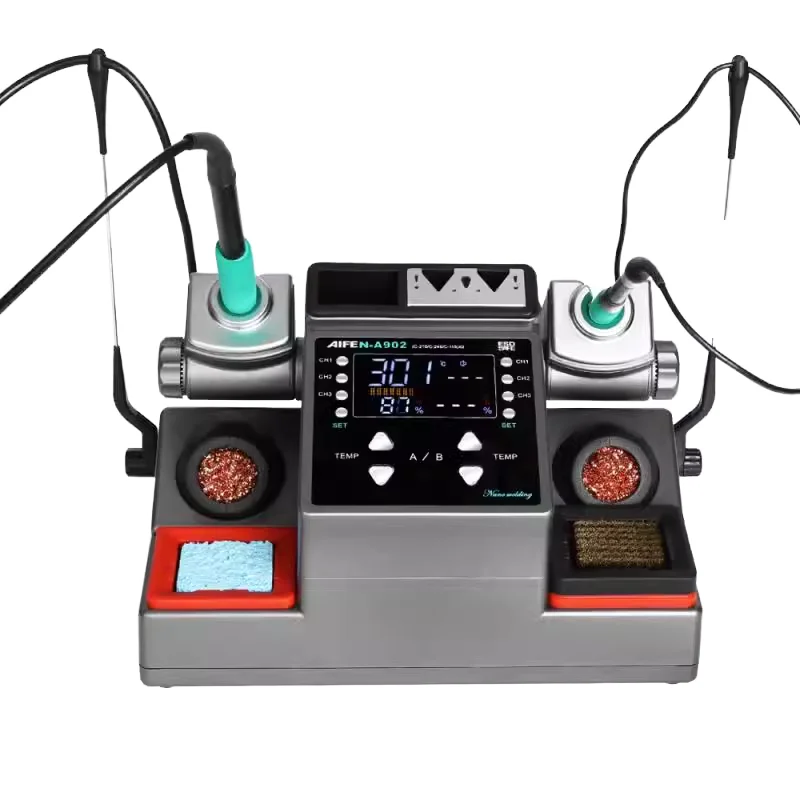 A902 Digital Soldering Station 60W Power C210/C245 Double Handles for Welding Rework Phone PCB BGA Repair Solder Tools