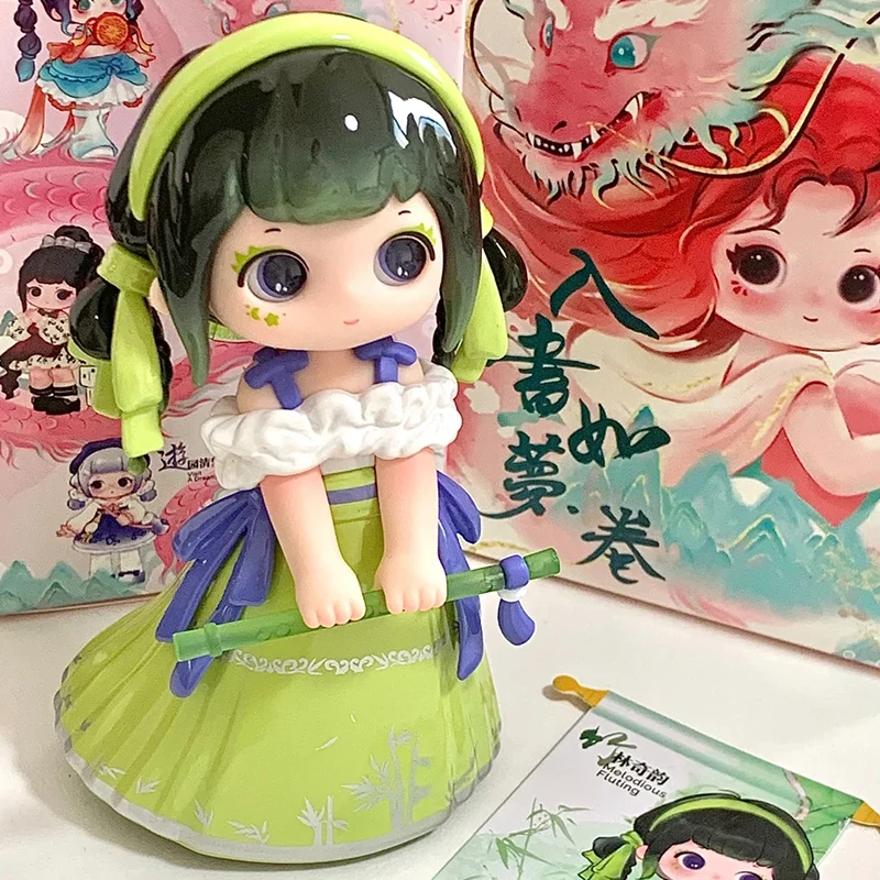 Miniso In Painting Dream Like Scroll Series Cute Chinese Style Doll Accessories Girl Gift Box Set Handmade Accessories Model