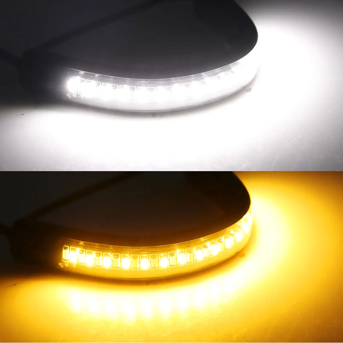 2 Pcs 12V LED Motorcycle Turn Signal Light & DRL Ring Fork Strip Lamp Flashing Blinker Amber White Moto Flasher Auto Accessories