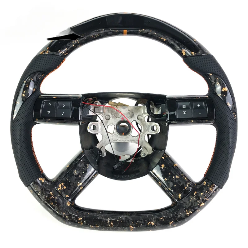 For Chrysler/Dodge Custom LED Gold Forged Carbon Fiber Steering Wheel | 300/Charger/Challenger/Magnum 2005-2010