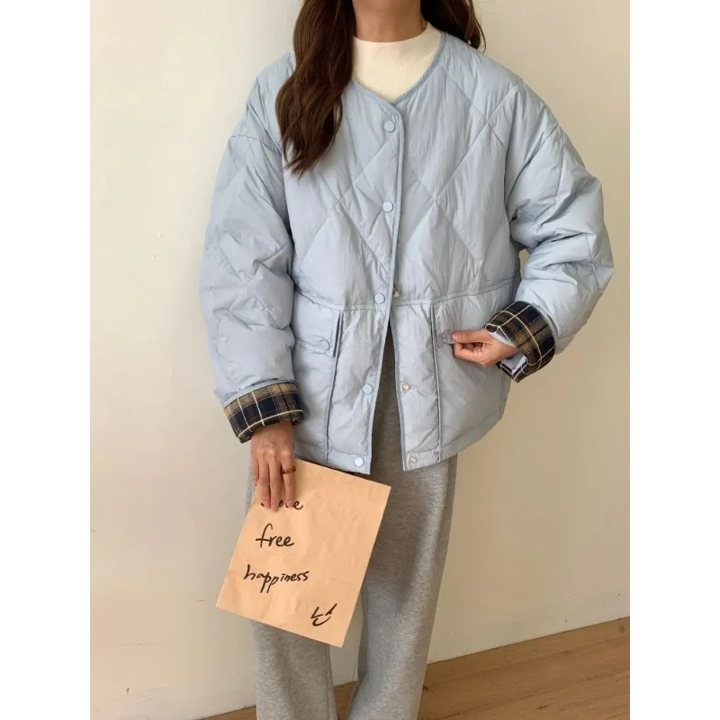 Women's Models Fall Winter Coat Jacket Down Jacket White Duck Down Diamond Splicing Thickened Warm Personalized Comfortable Soft
