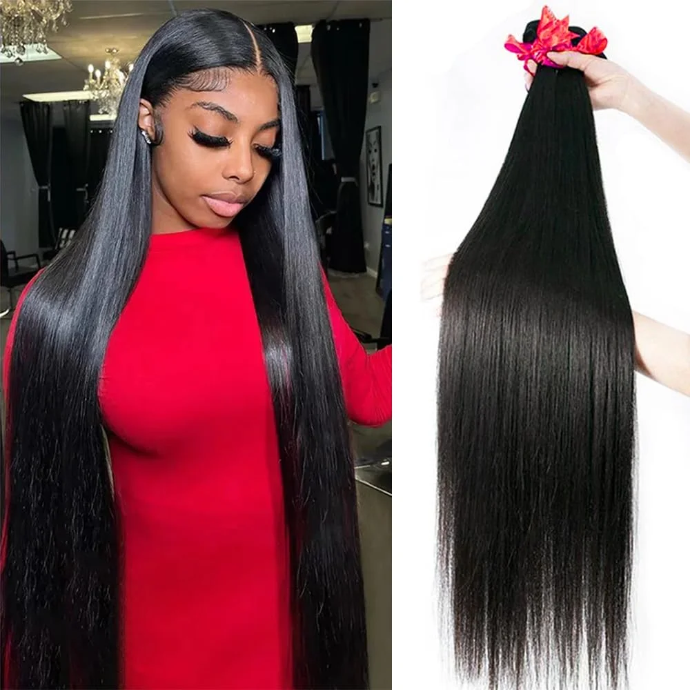 30 36 Inch Brazilian Bone Straight Bundles Raw Virgin Remy Hair Bundles Hair Extensions tissage Human Hair Weave Bundles