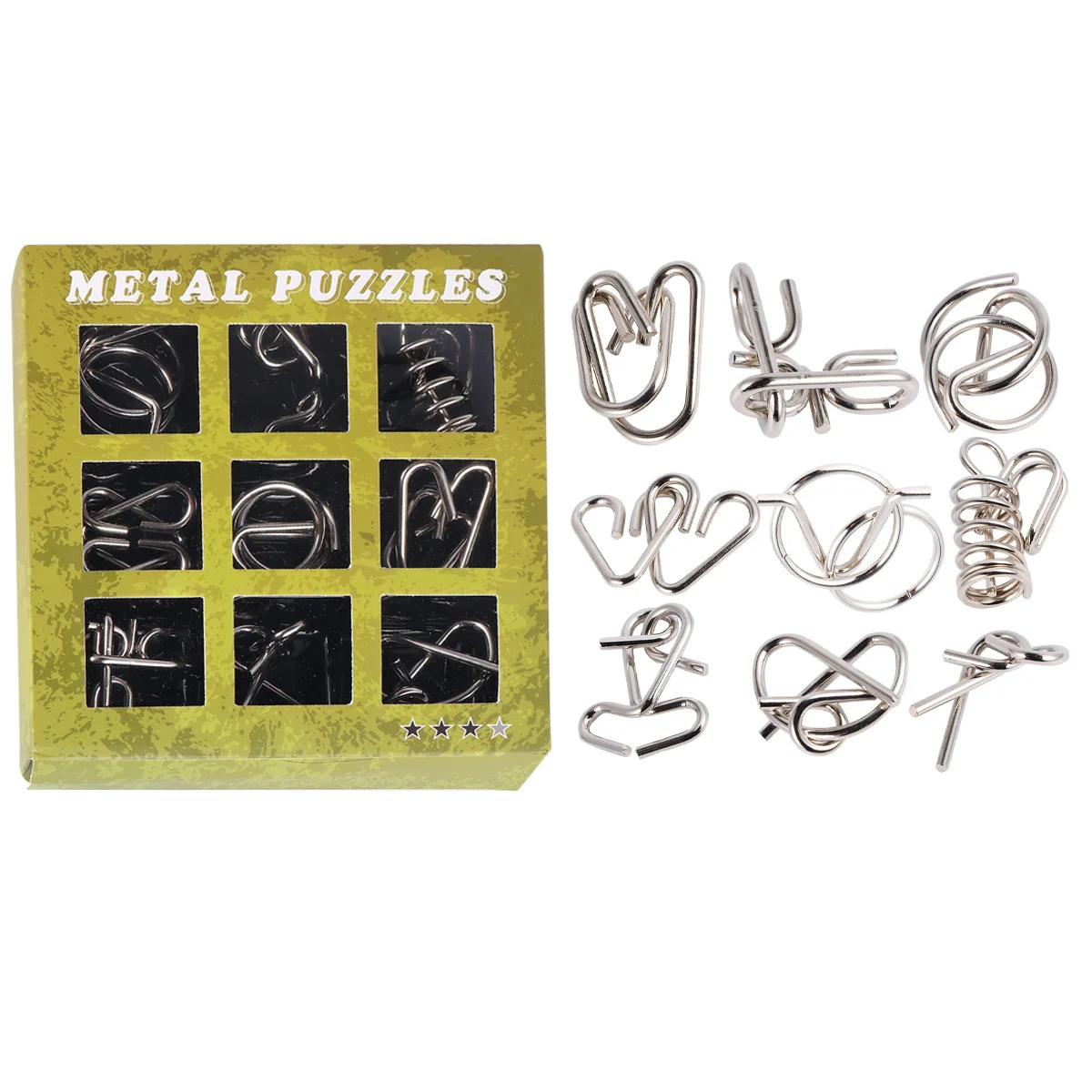 

18pcs 2 Sets 9 Ring Chinese Puzzle Metal Brain Teaser For Kids Adults Puzzle Ring Set Educational Mind