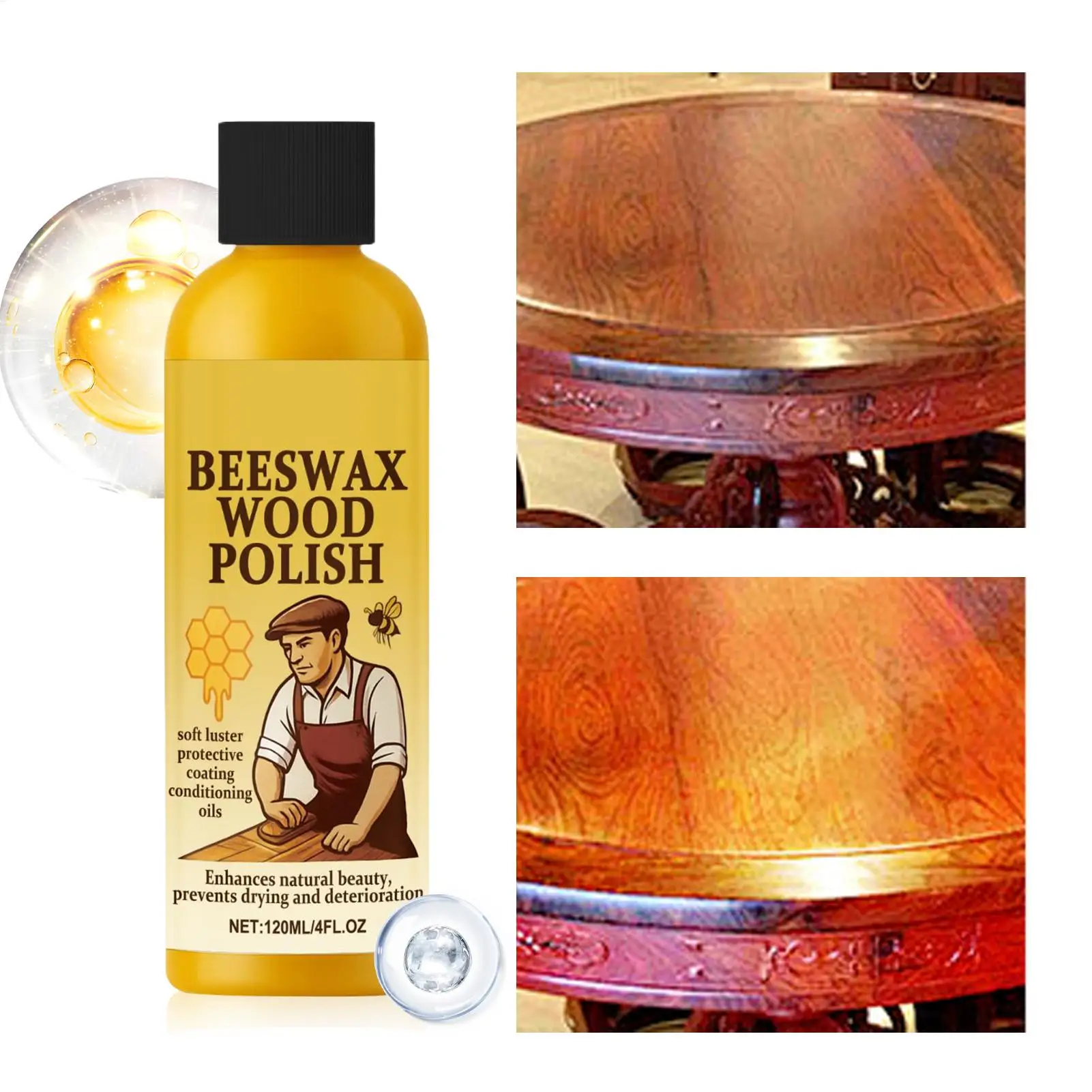 Hardwood Floor Polish 120ml Scratch Repair Hardwood Floor Cleaner Polish Agent Wood Care Natural Shine Waterproof Non Greasy