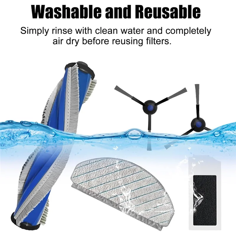 ATP3- 13Pcs For ECOVACS DEEBOT N20 Plus /N20 /N20 PRO Plus  Vacuum Cleaner Replacement Parts   Roller Side Brush Filter Mop Clot
