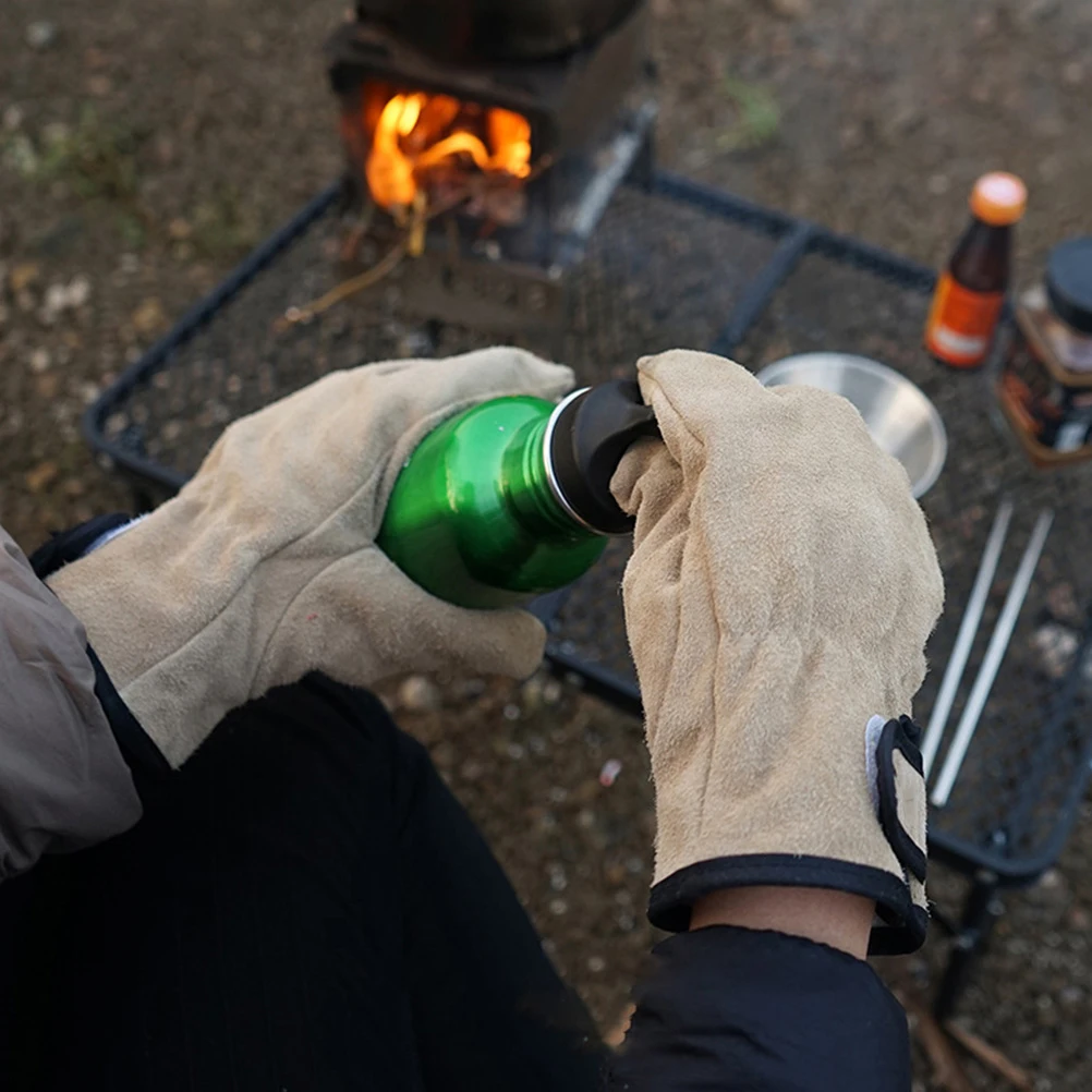 Anti-scalding Gloves Outdoor Barbecue Heat Resistant for Grilling Proof Camping Polyester
