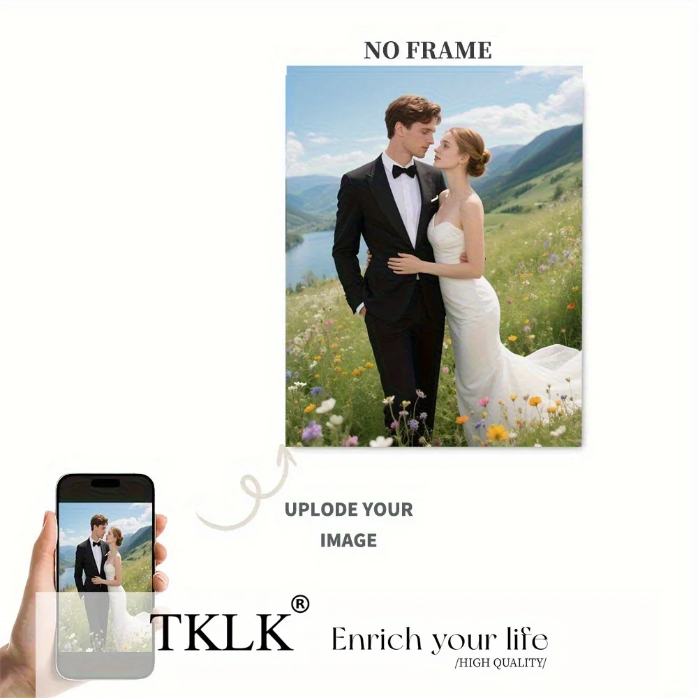 1-delige op maat gemaakte frameloze canvas-muurkunstdruk, gepersonaliseerd met uw foto's en herinneringen, een ideaal cadeau voor vrienden en familie