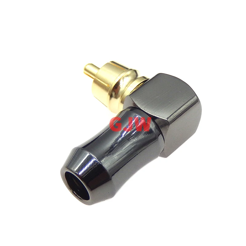 2PCS Hifi 90 Degree RCA Terminals Audio Connector Gold Plug Male RCA Adaptor Speaker Cable Connector Solder Adapter Elbow Jack