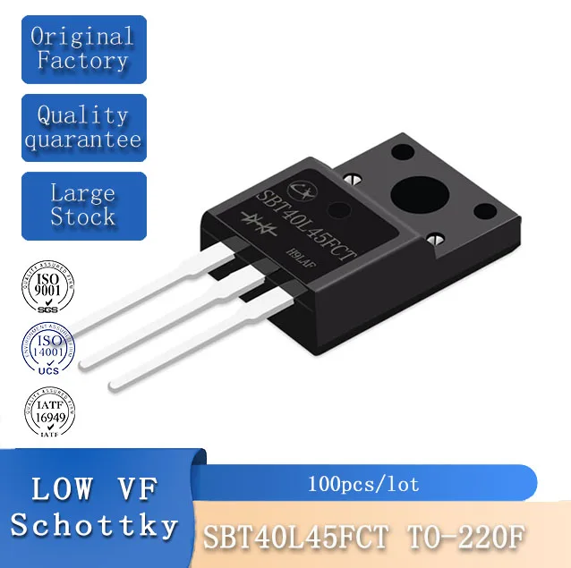 

100pcs SBT40L45FCT TO-220AB Lingxun Low VF Schottky Diode 40A 45V