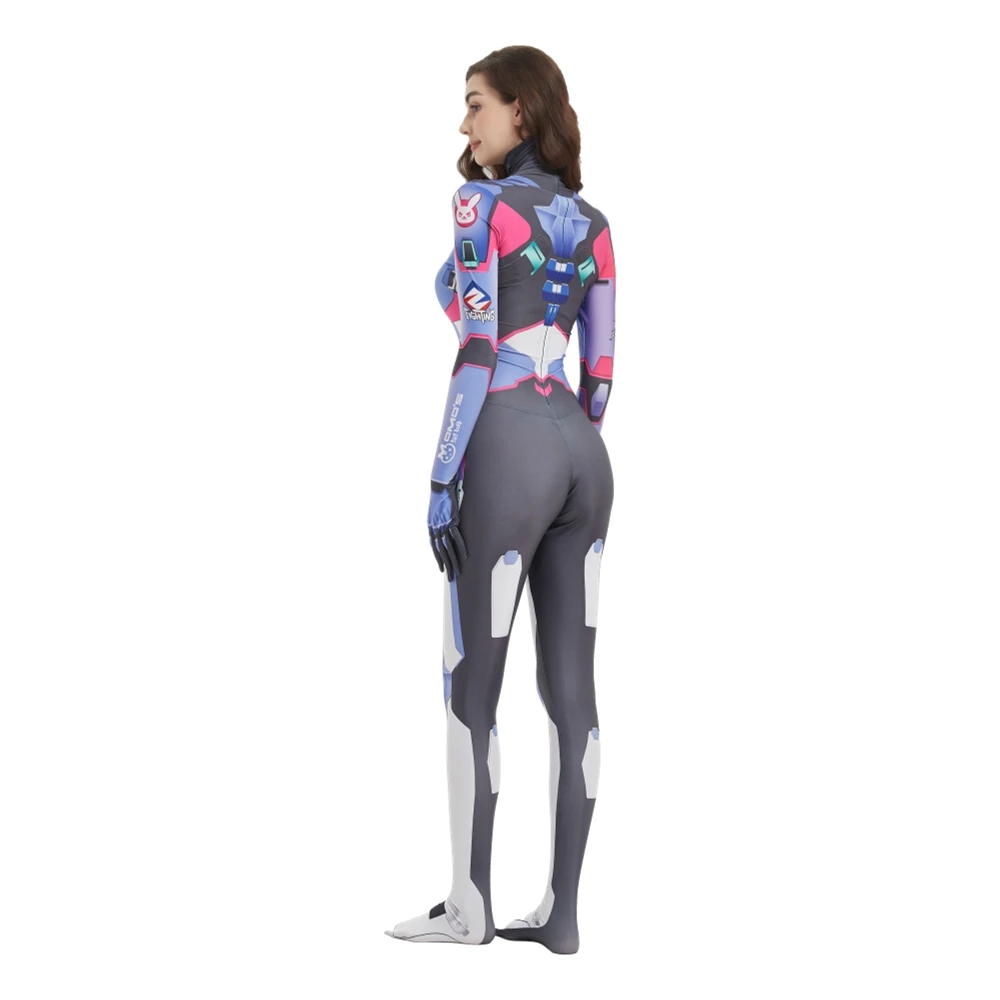 Game Overwatch 2 Costumes D.Va Cosplay Costume Women Female Girls DVA Cos Zentai Suit Geek Girl Bodysuit Adults/