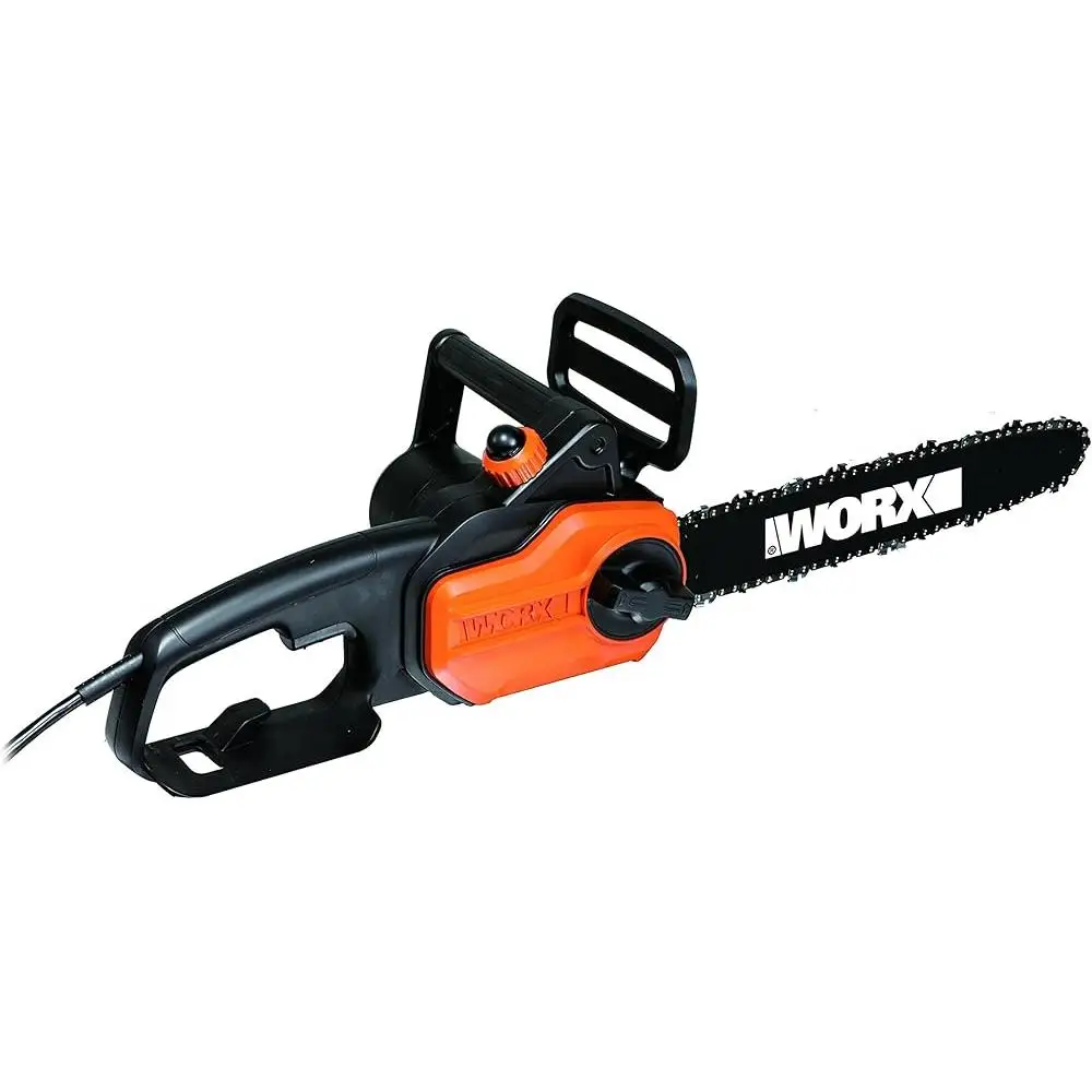 Electric Chain Saw 14 Inch 8 Amp Motor Tool Free Chain Tension Compact Lightweight Corded Power Efficient Cutting Oil Pump