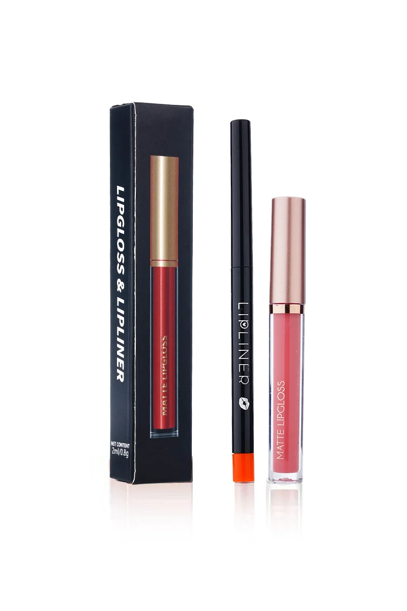 Juego de lápiz labial líquido mate de 12 colores + delineador de labios, pigmento de terciopelo desnudo, resistente al agua, brillo de labios duradero, juego de regalo de maquillaje