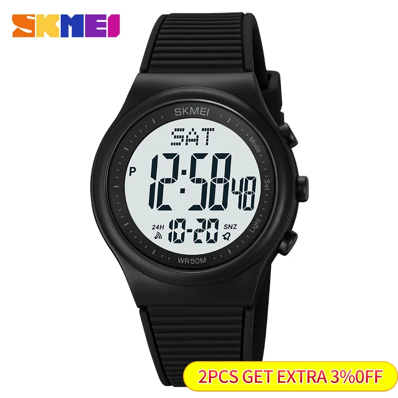 SKMEI Top Brand Fashion Back Light Digital Sports Watches Clock For Men 5Bar Waterproof Countdown Wristwatches Male reloj hombre