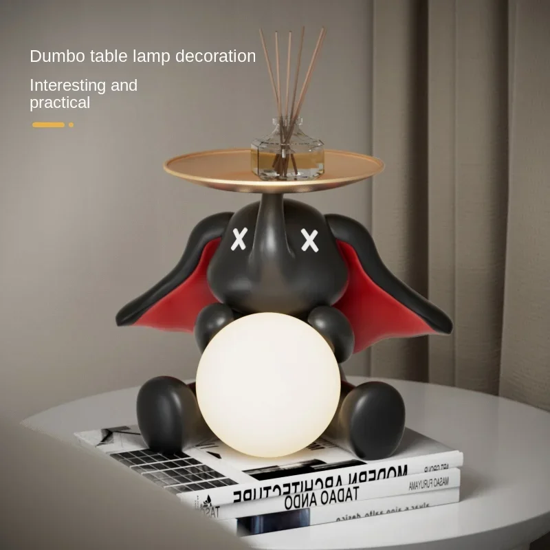 XK Dumbo Decoration Hallway Key Tray Living Room TV Cabinet Decorations Bedside Table Small Night Lamp