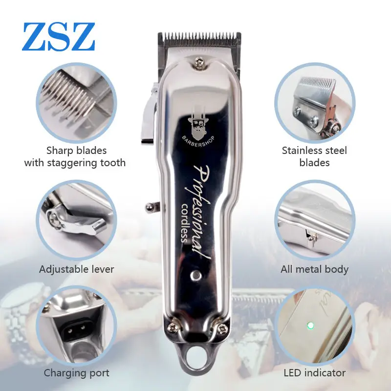 ZSZ N-99 Wholesale Factory Price Salon All Metal Rechargeable Cordless Professional Carving Oil Head Electric Hair Clippers