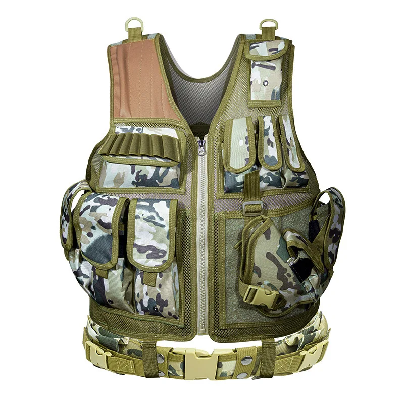 Adjustable Security Clothes Swat Tactical Vest Swat Jacket Chest Rig Multi-Pocket Molle Army CS Training Camping Accessories