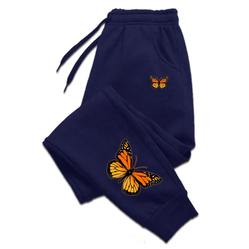 Damen-Jogginghose mit Schmetterlingsdruck, modisch, lässig, Trend, Jogginghose, vielseitig, weich, heiße Verkäufe, Straße, elastische Taille – Detail 10