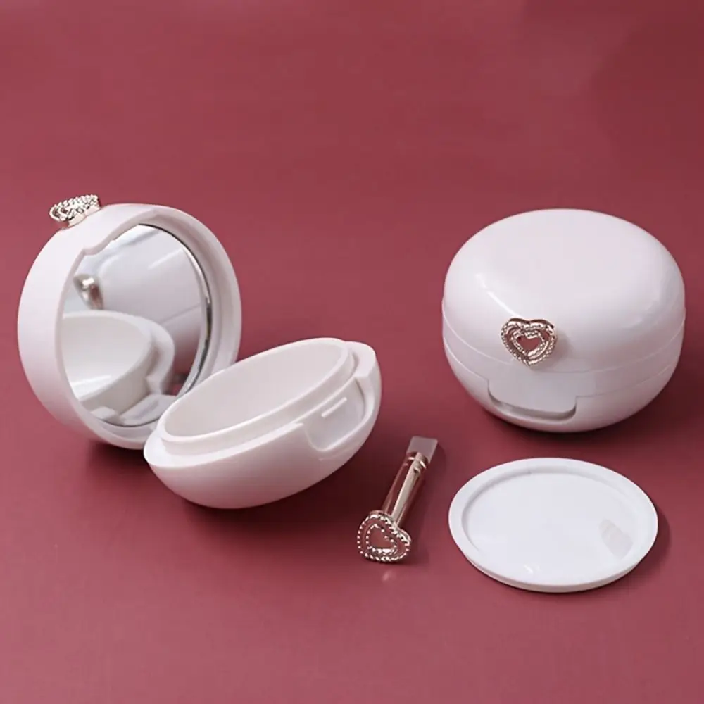 Travel Lip Sleeping Mask Container With Brush Compact Empty Refillable Lip Mask Pot Heart Detail Lip Mask Bottle Lip Mask Case