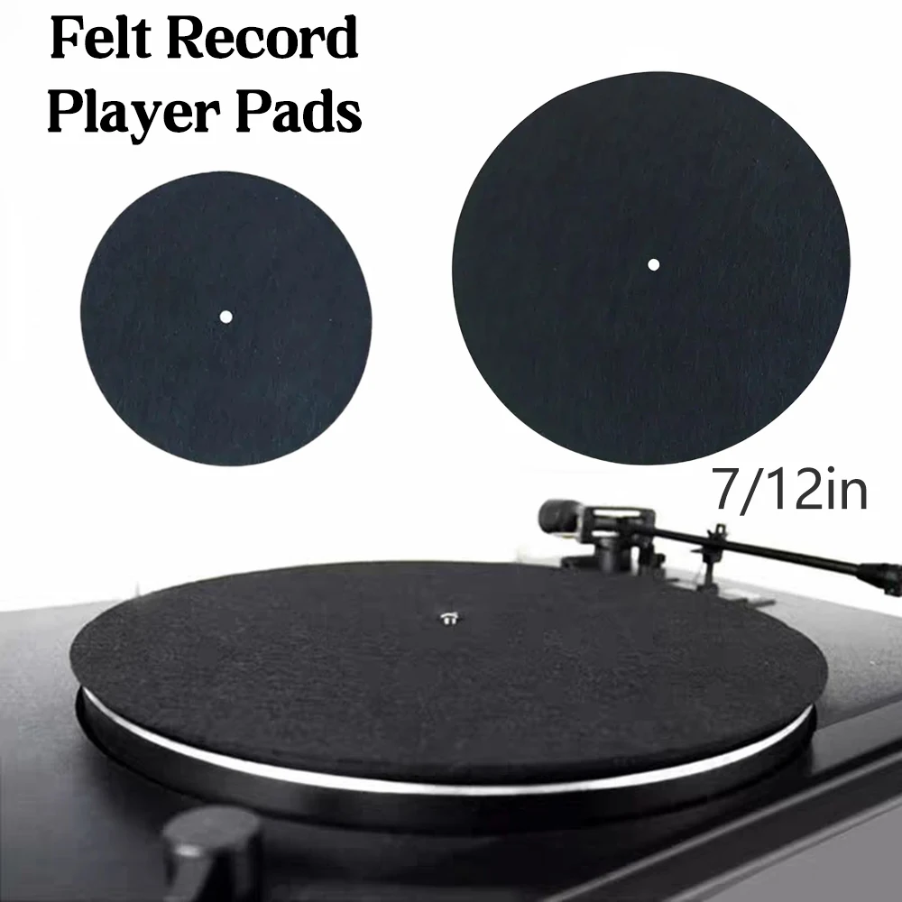 

7/12 InchTurntable Platter Mat Anti Static Vinyl Record Player Vibration Dampening Felt