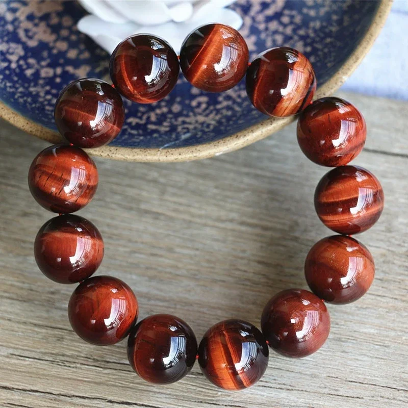 Natural Red Tiger Eye Stone Bracelet Buddhist Rosary Women Fashion Jewelry Reiki Healing Meditation Prayer Rope Rosary Bracelet