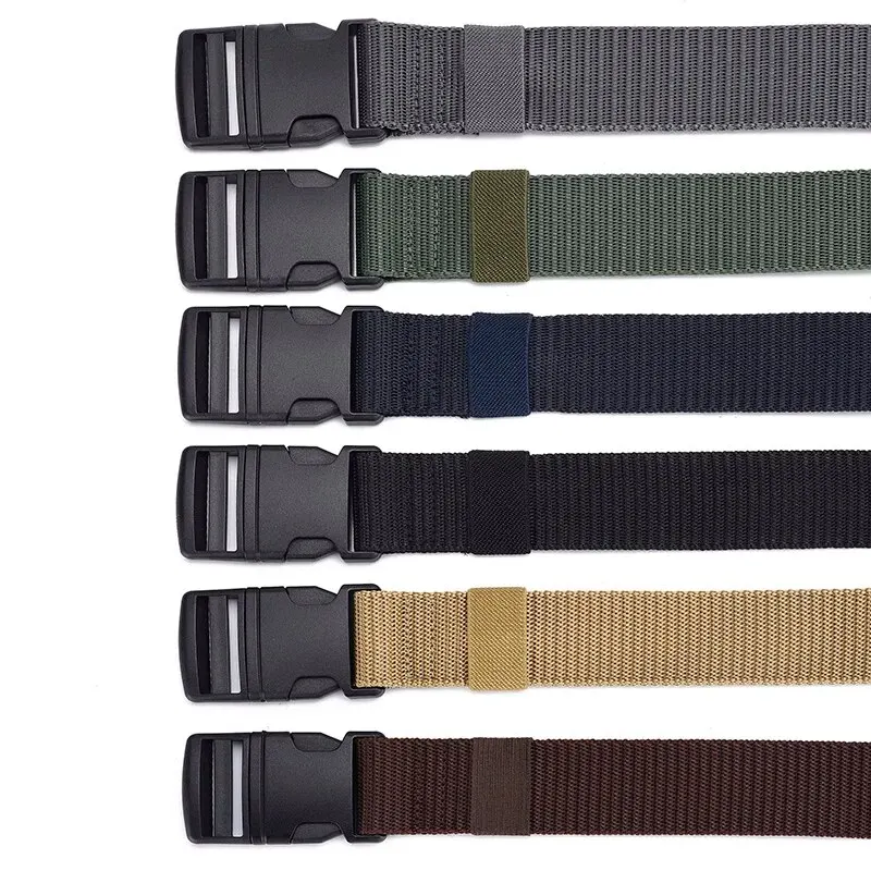 Men\'s Belt Without Metal Plastic Buckle Belt High Quality Canvas For Nylon Belt Tactical Belt Outdoor Woven Belt Neutral Belts