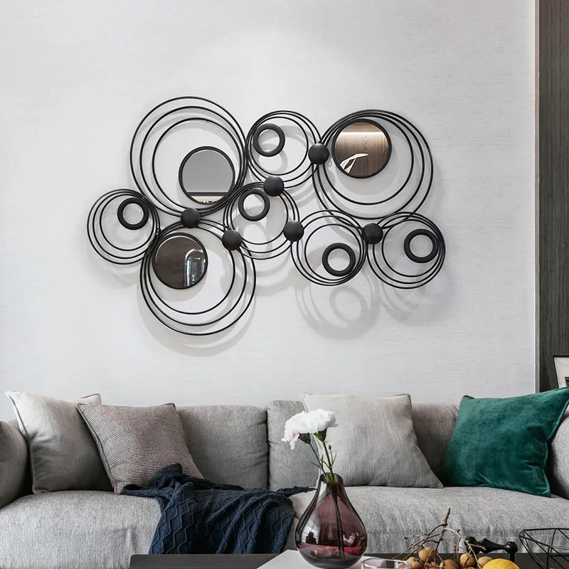 

Simple and Modern Living Room Background Wall Decoration Creative Personality Design Ring Three-dimensional Iron Wall Decoration