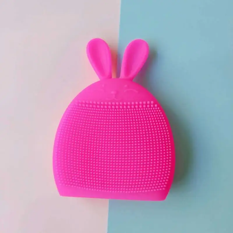 Soft Silicone Facial Cleansing Brush Rabbit Manual Massage Cleansing Brush Baby Shampoo Makeup Face Brush