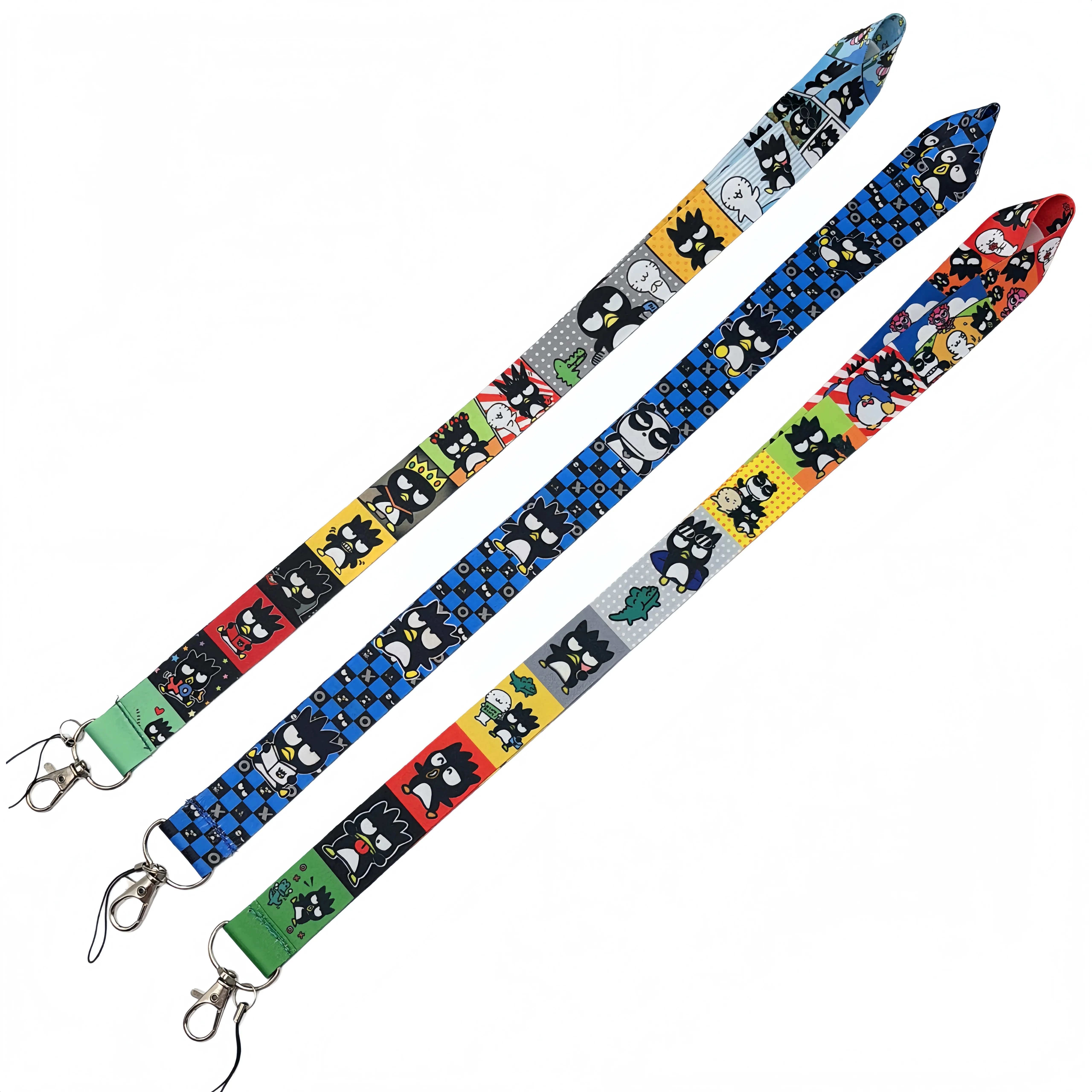 Sanrio Cool Penguin Cute Keychain ID Broch Hanging Rope Cartoon Penguin Phone Neck Strap with Keychain Phone Accessories