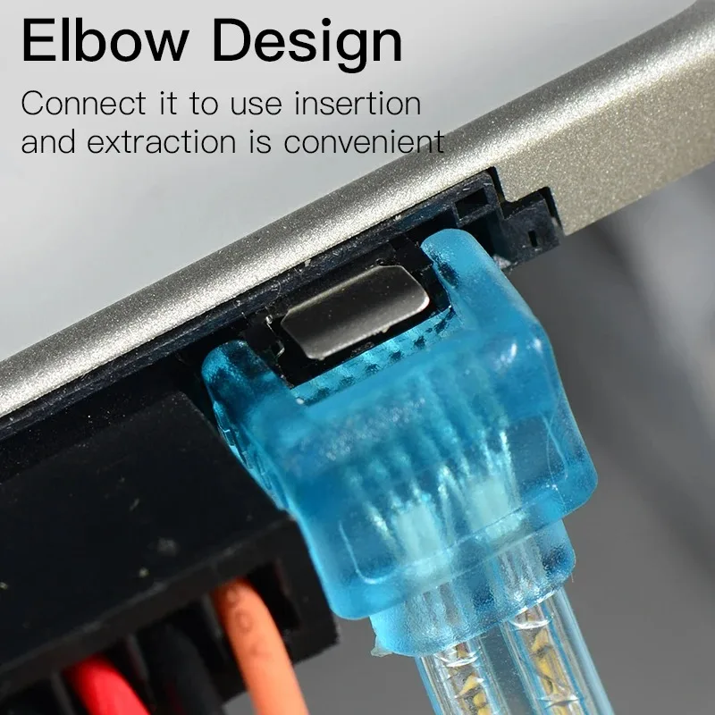 Cavo dati SATA 3.0 7 pin da 2 pezzi 90/180 gradi con chiusura a scatto cavo da 6 Gbps 0,5 M per computer desktop SATA III HDD SSD unità CD