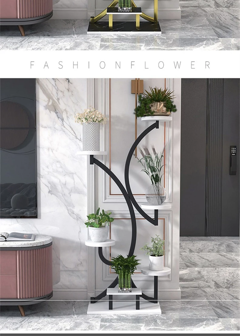 

Balcony flower rack, living room floor-to-ceiling simple modern high-end light luxury indoor wrought iron